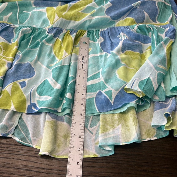 Lulu's Yellow and Green Ruched Tiered Sundress - Picture 11 of 12